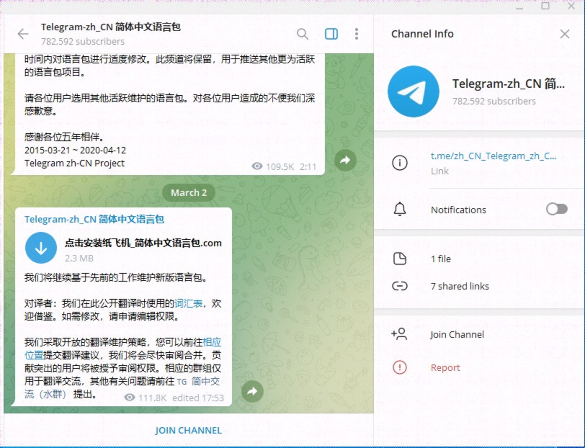 کانال جعلی تلگرام برای زبان چینی