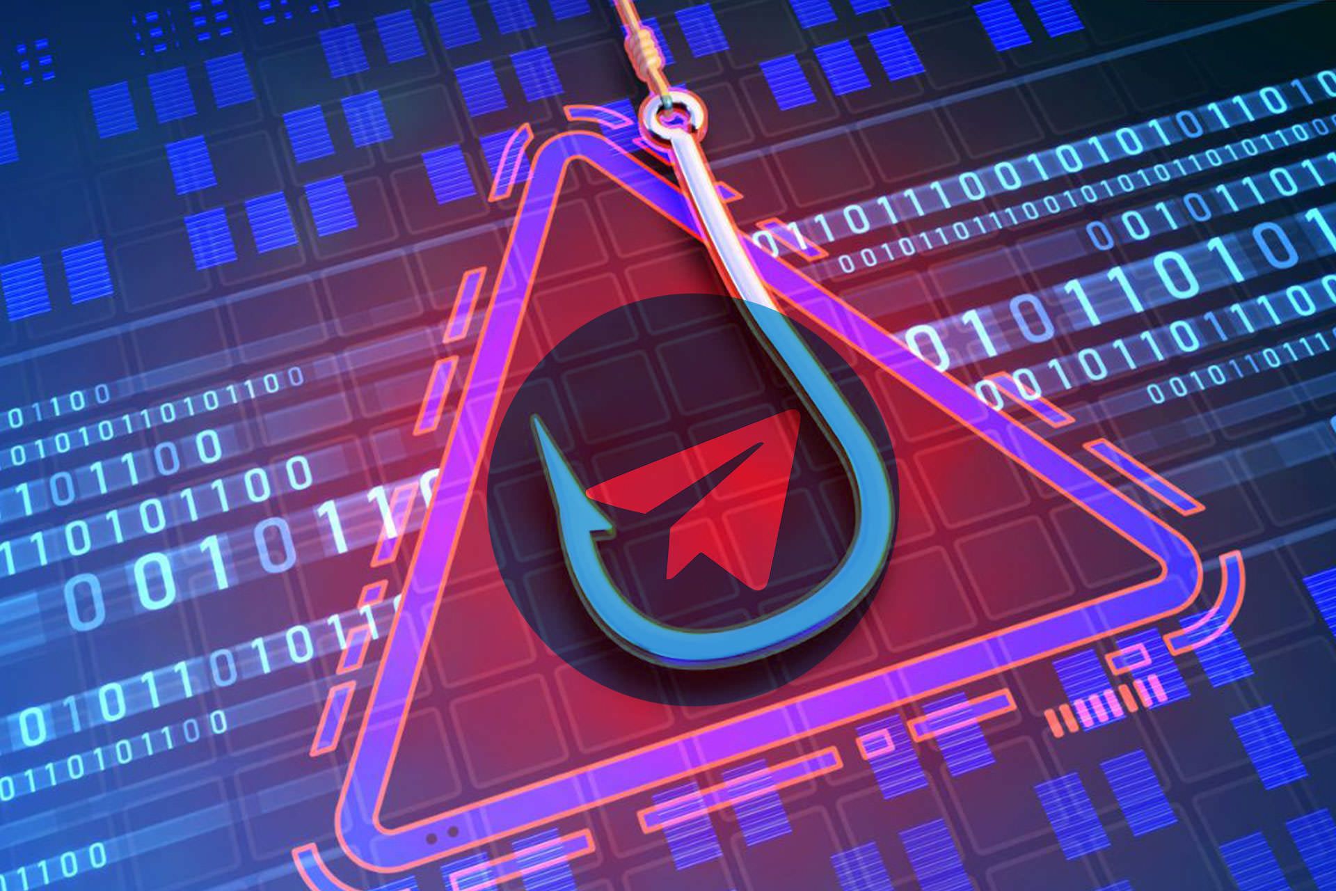 لوگوی تلگرام در علامت هشدار