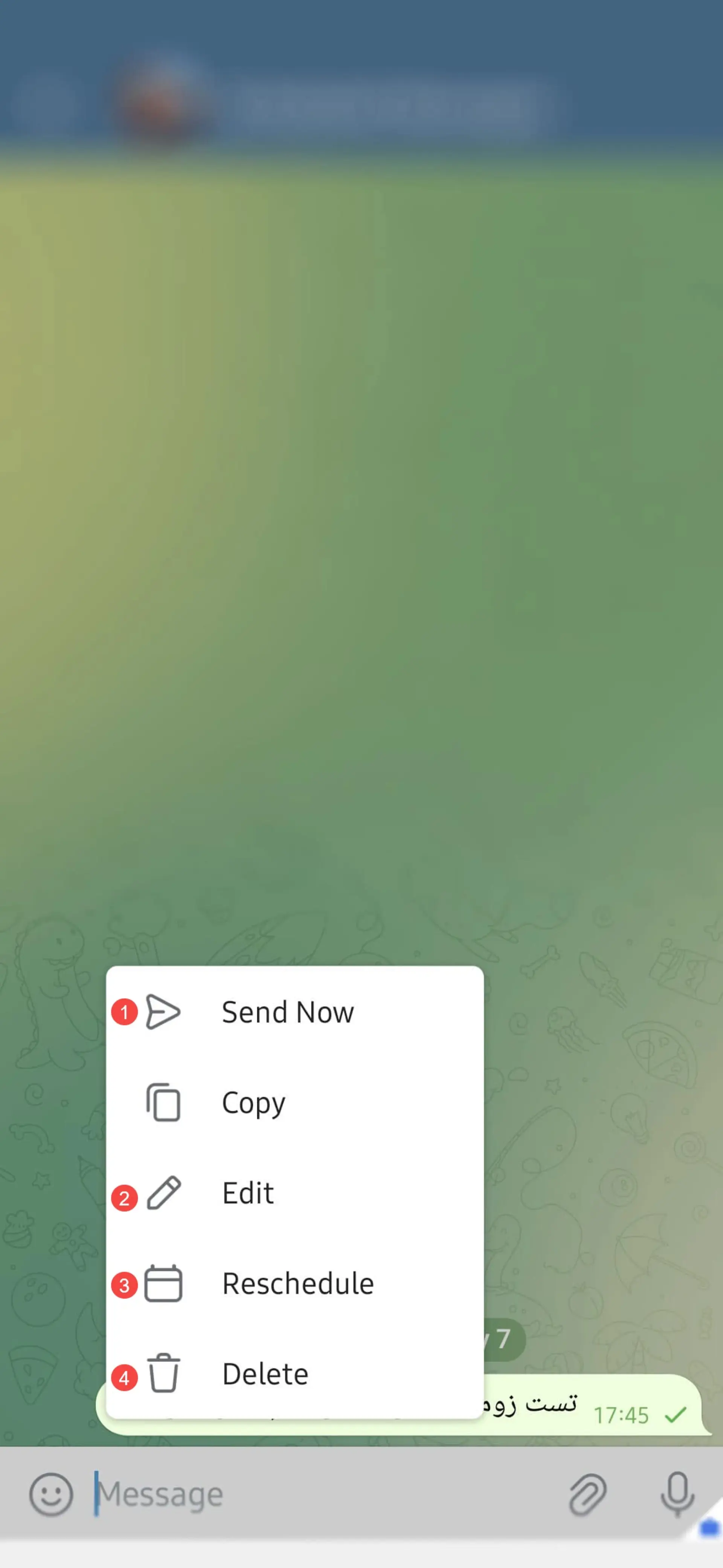 حذف و ویرایش پیام خودکار در تلگرام