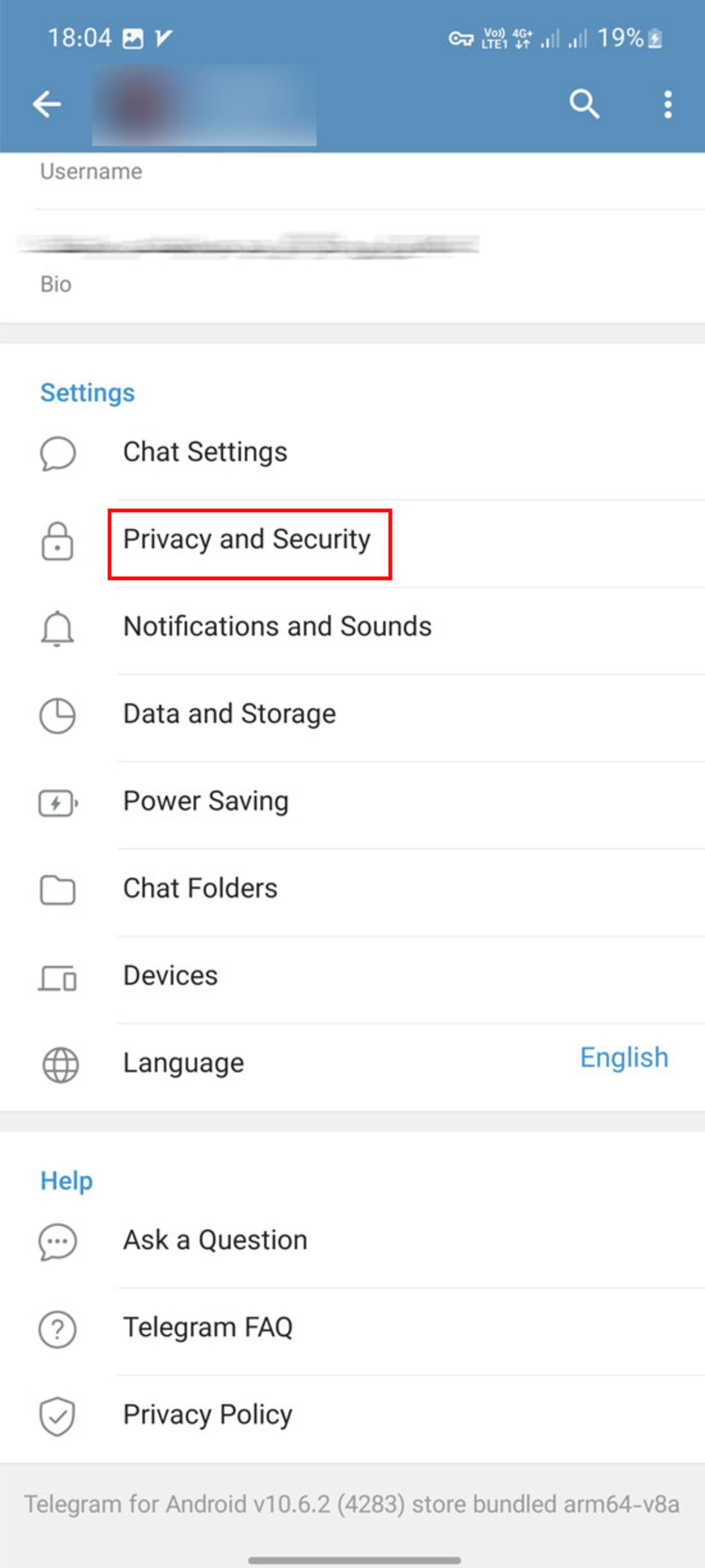 تنظیمات تلگرام