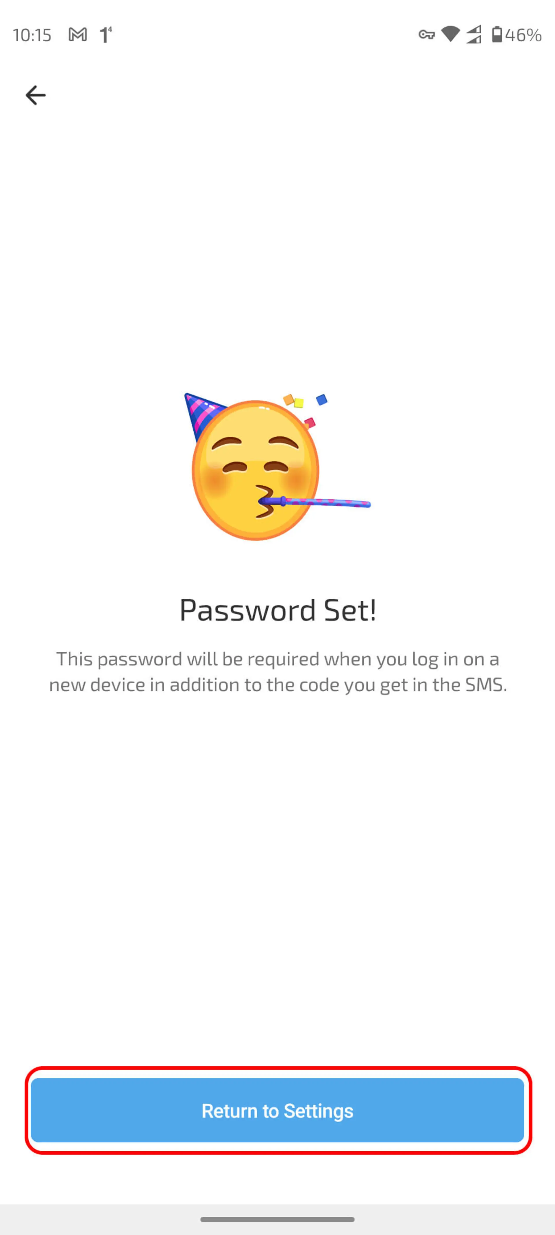 تنظیم شدن رمز عبور (Password Set) برای Two Step Verification در تلگرام