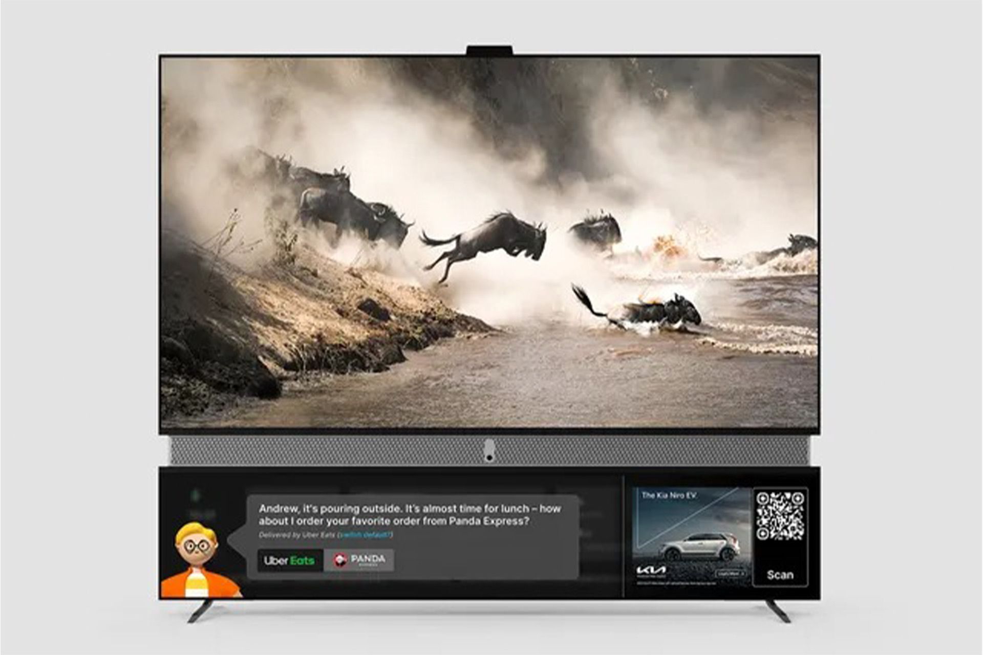 تلویزون هوشمند دو نمایشگره Telly از نمای جلو