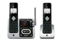نمای رو به روی تلفن تلسترا Long Range 12750 DECT360 با نمایش پایه اصلی، پایه متحرک و گوشی بی سیم