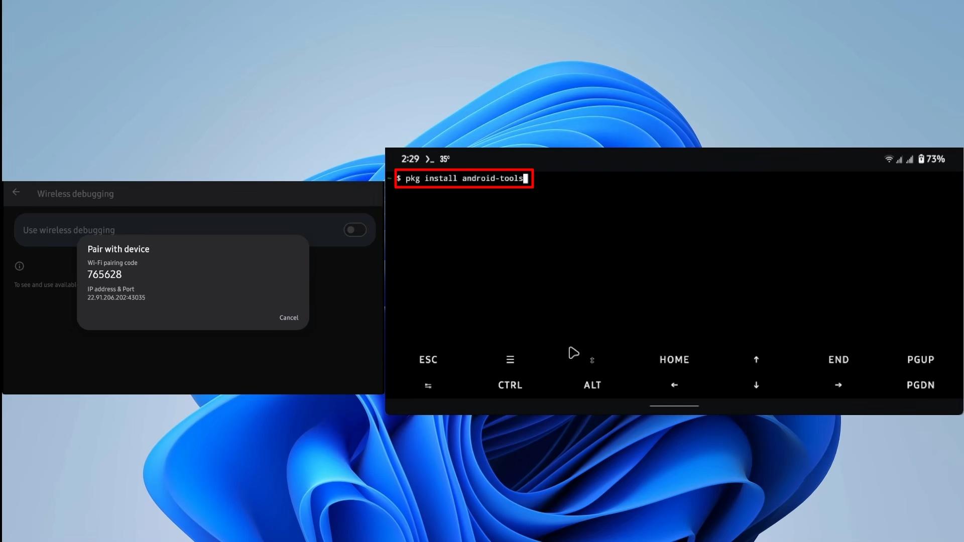 ترموکس - ترمینال اوبونتو - نصب android tools 