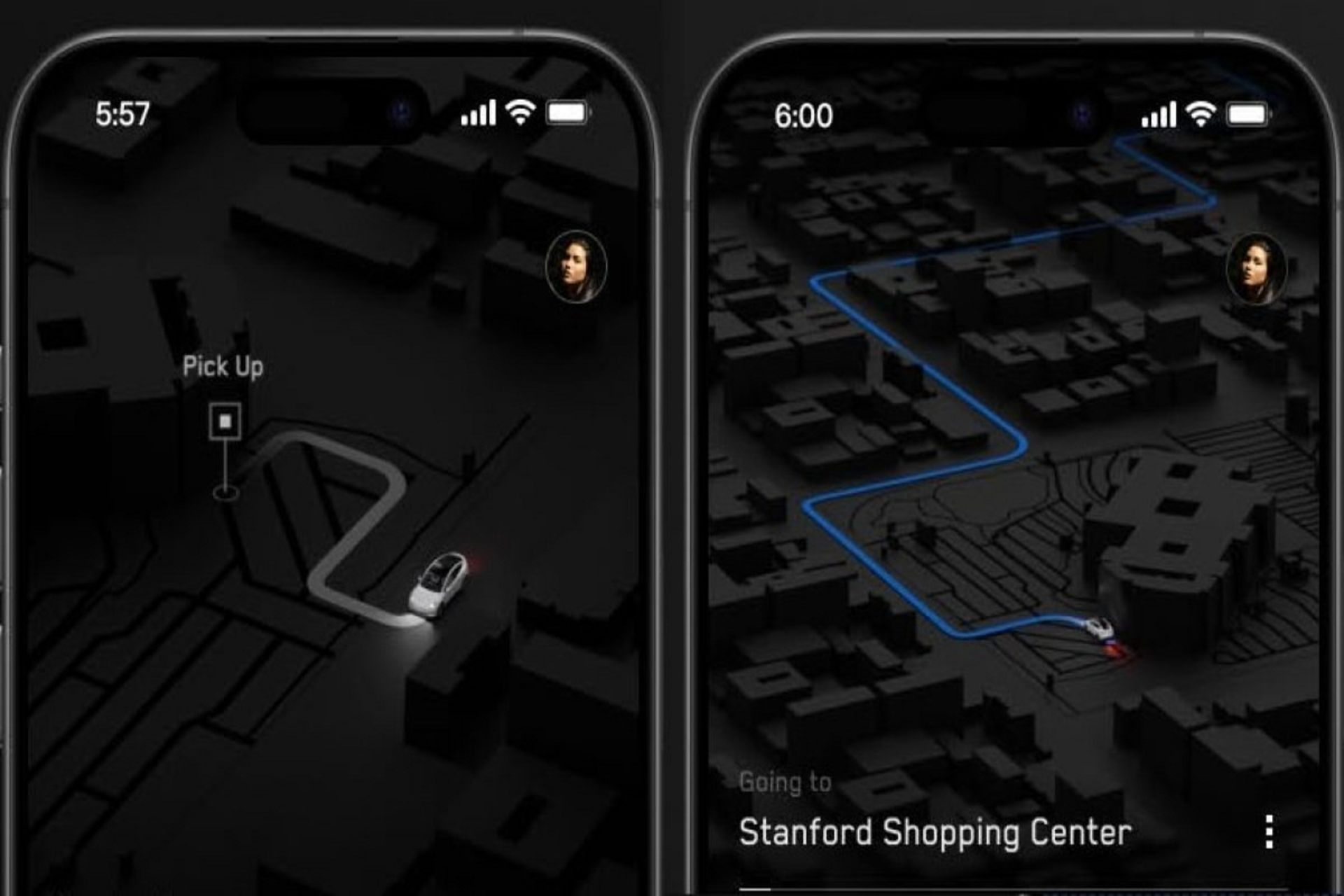 The image of the map on the Tesla Robotaxis application