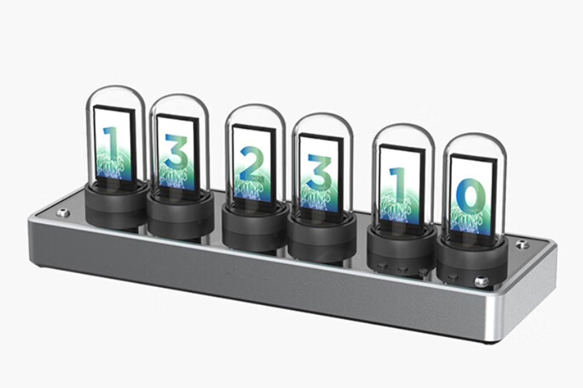 ساعت هوشمند تسلا درحال نمایش ساعت