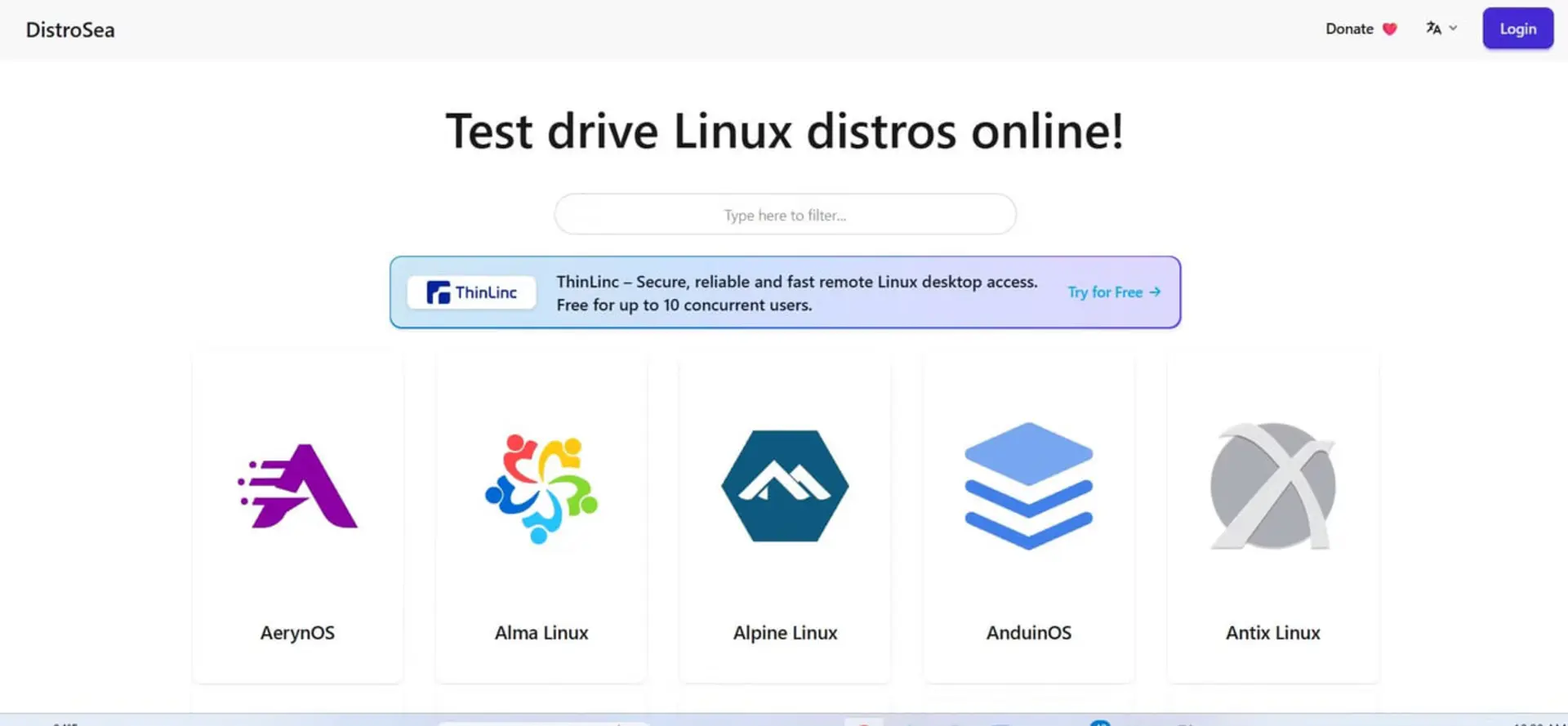 لوگوی توزیعهای مختلف لینوکس مانند Alma Linux و Alpine Linux در سایت DistroSea