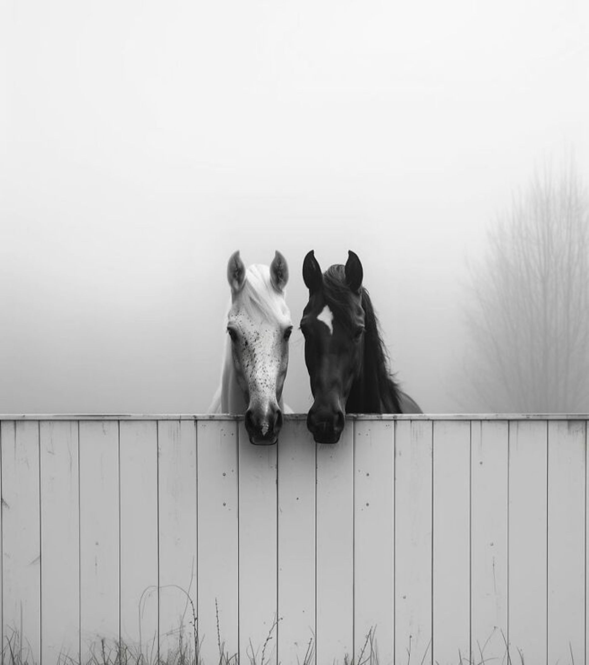 سر دو اسب بالای پرچین