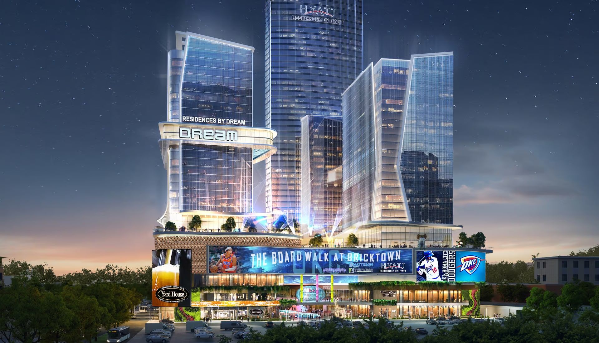 برج لجندز و سه برج کوچکتر با ارتفاع ۱۰۵ متر