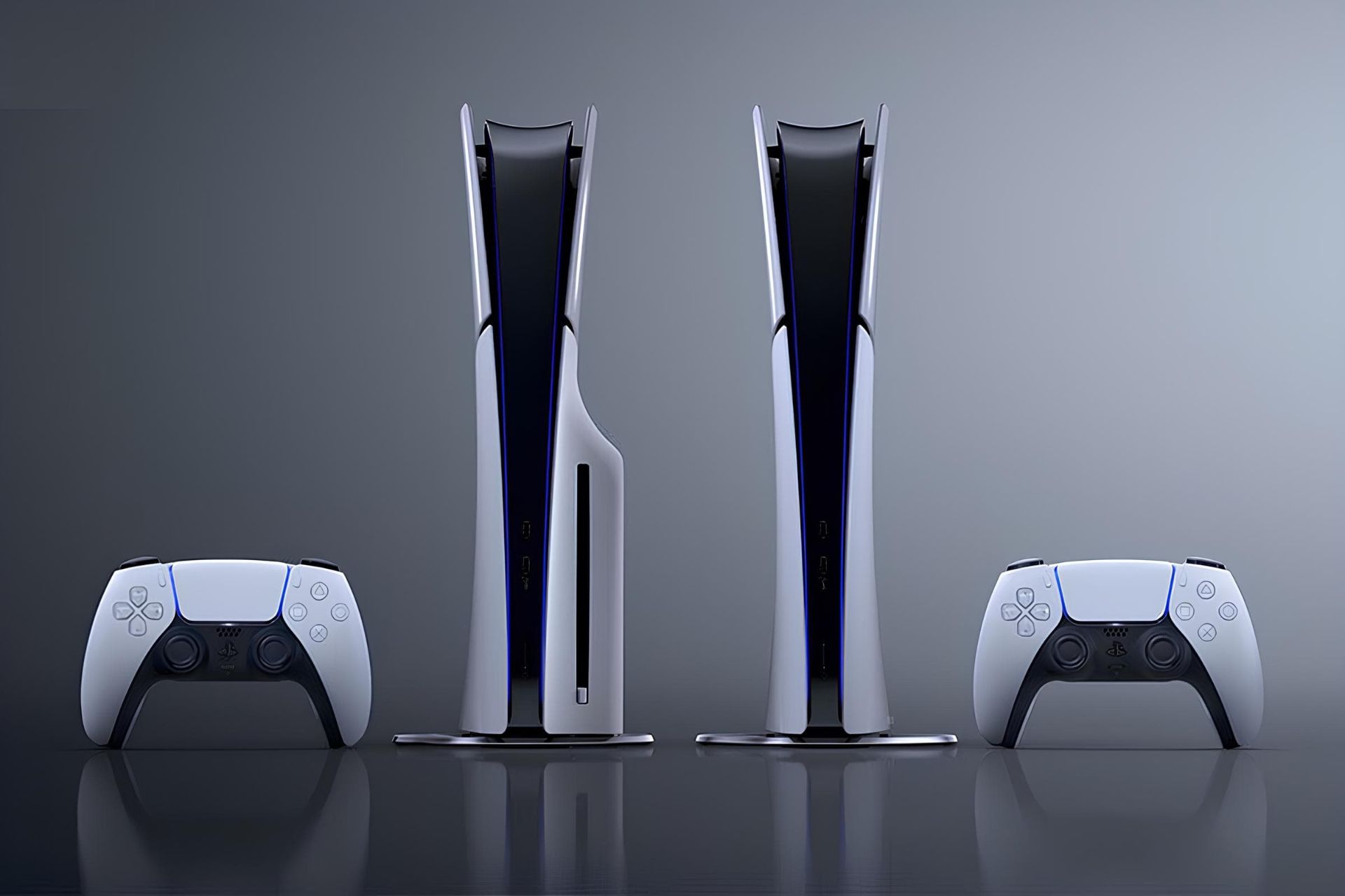 مدل ۲۰۲۳ پلی استیشن ۵ با دیسک درایو مجزا دو دوال سنس نمای جلو