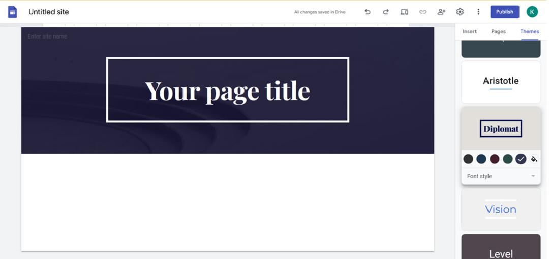 تغییر تم سایت