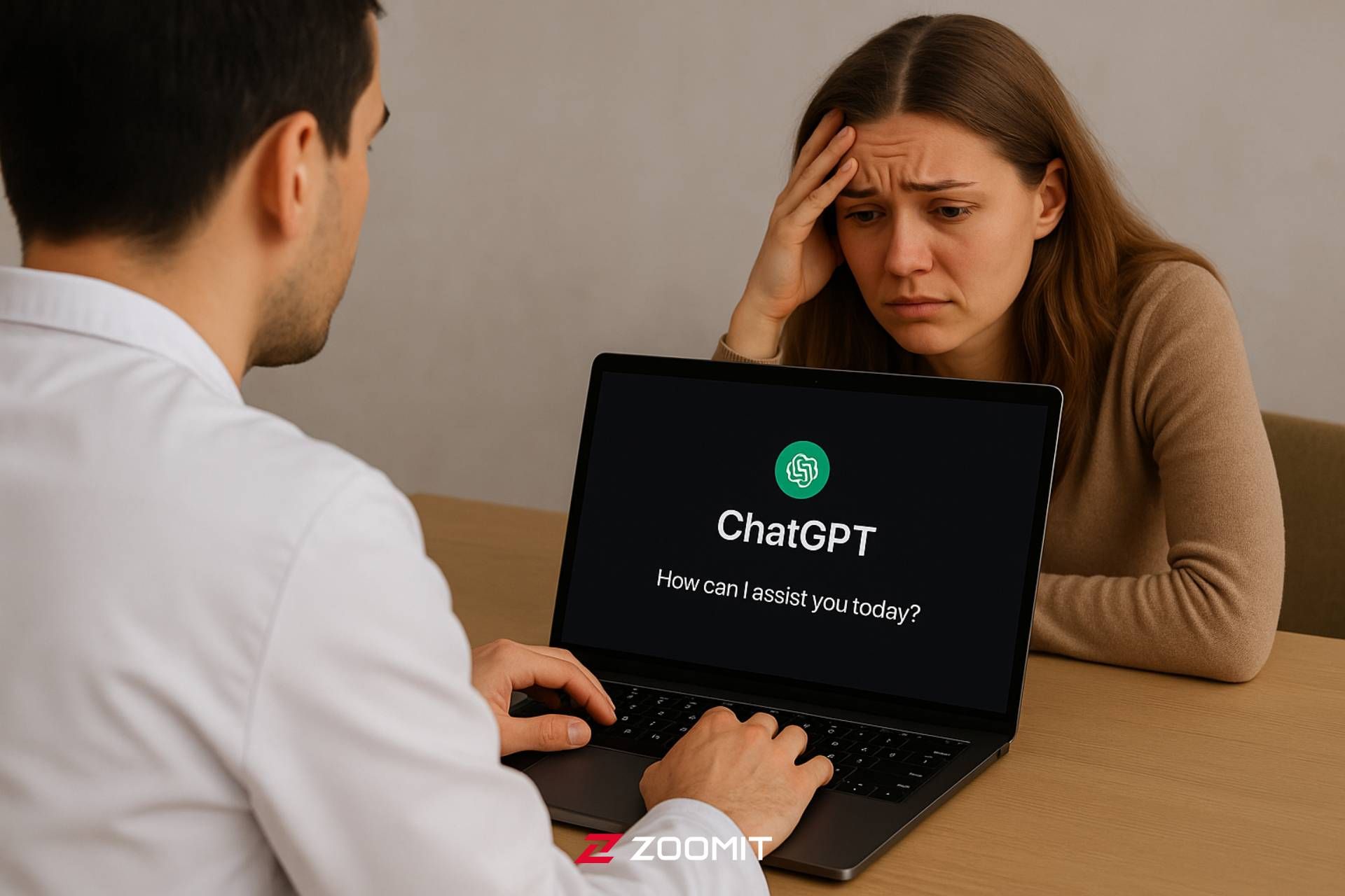 درمانگر درحال استفاده از هوش مصنوعی