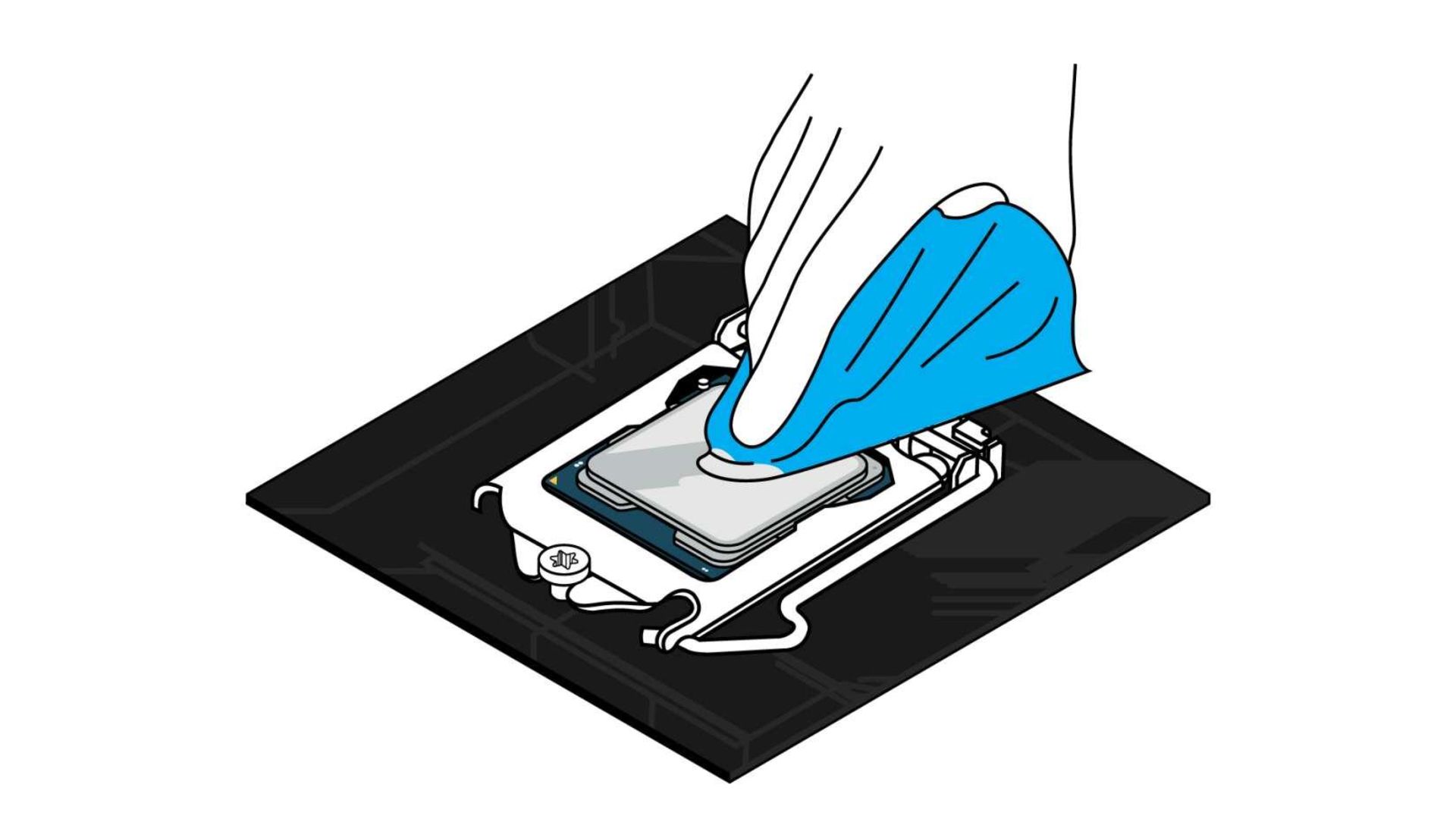 تمیز کردن پردازنده قبل از اعمال خمیر حرارتی