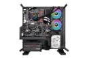نمای نصب شده و درحال کار خنک کننده مایع ترمالتیک Thermaltake Floe DX RGB 240 TT Premium Edition