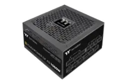 نمای نیمرخ پاور کامپیوتر ترمالتیک Toughpower GF A3 با توان 1050 وات با نمایش لوگو، اتصالات و فن