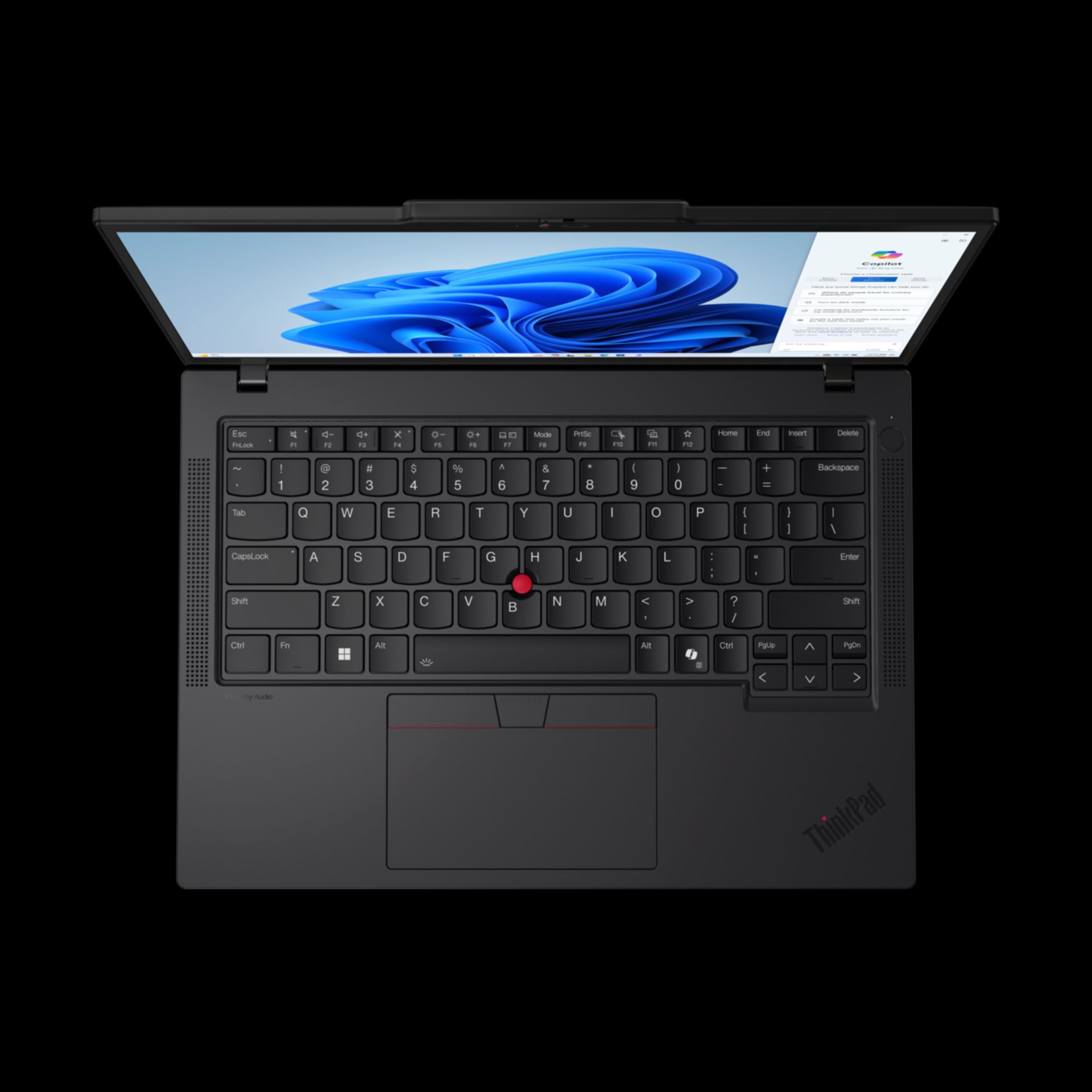 کیبورد و ترک پد لپ تاپ لنوو Thinkpad T14s Gen 5 در حالت باز