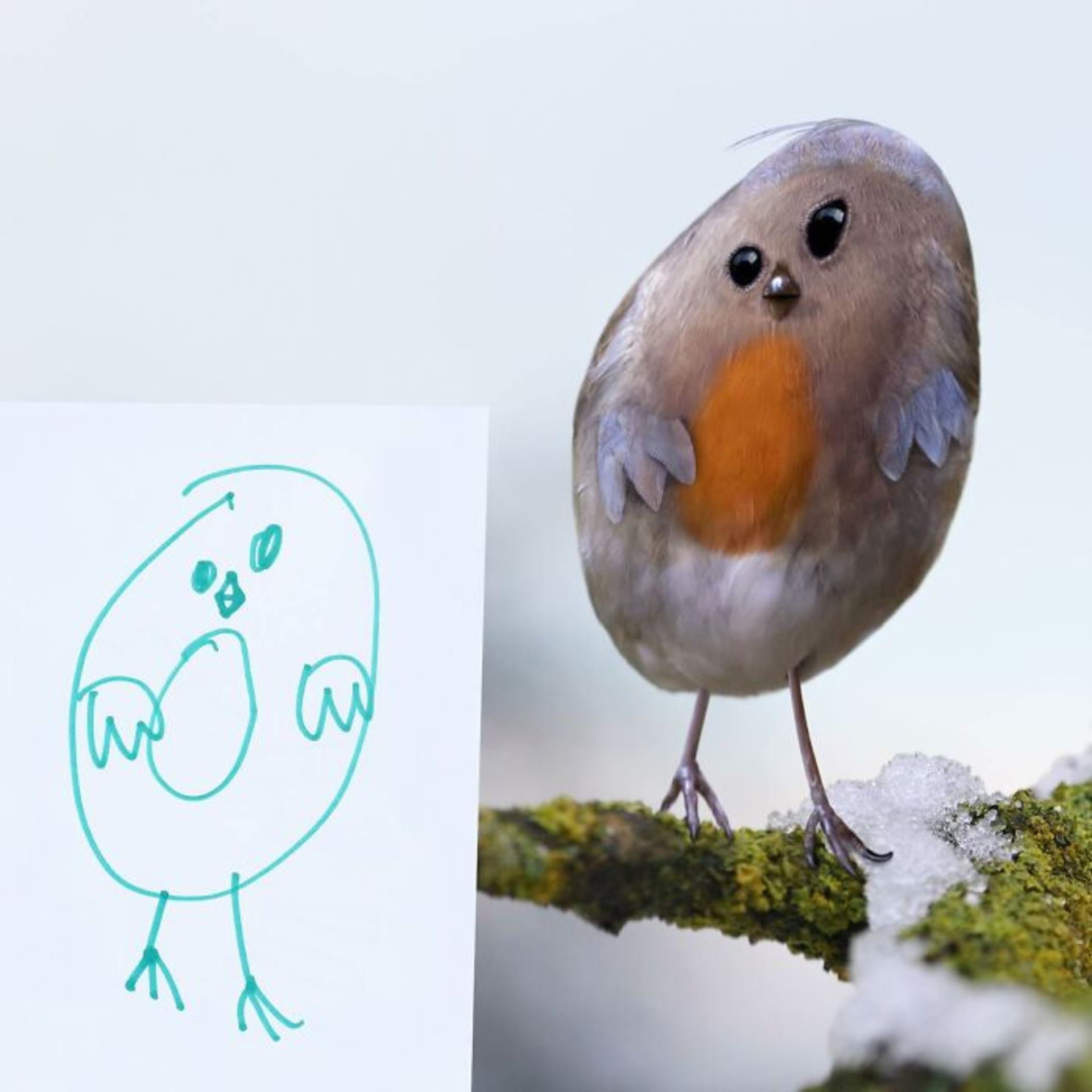 زنده کردن نقاشی کودکان با فتوشاپ - پرنده