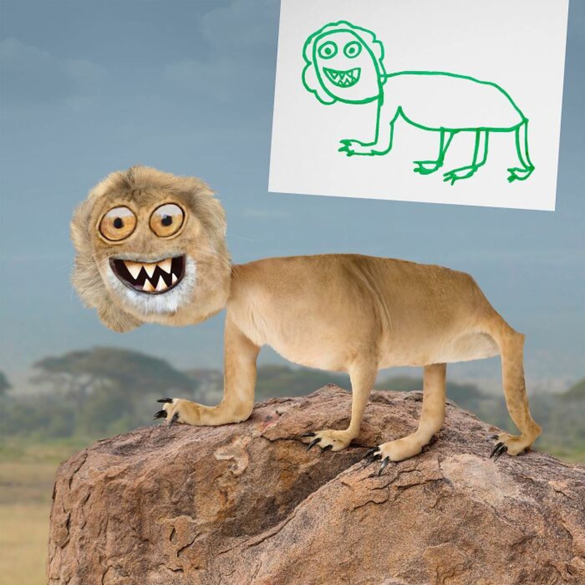 زنده کردن نقاشی کودکان با فتوشاپ - شیر