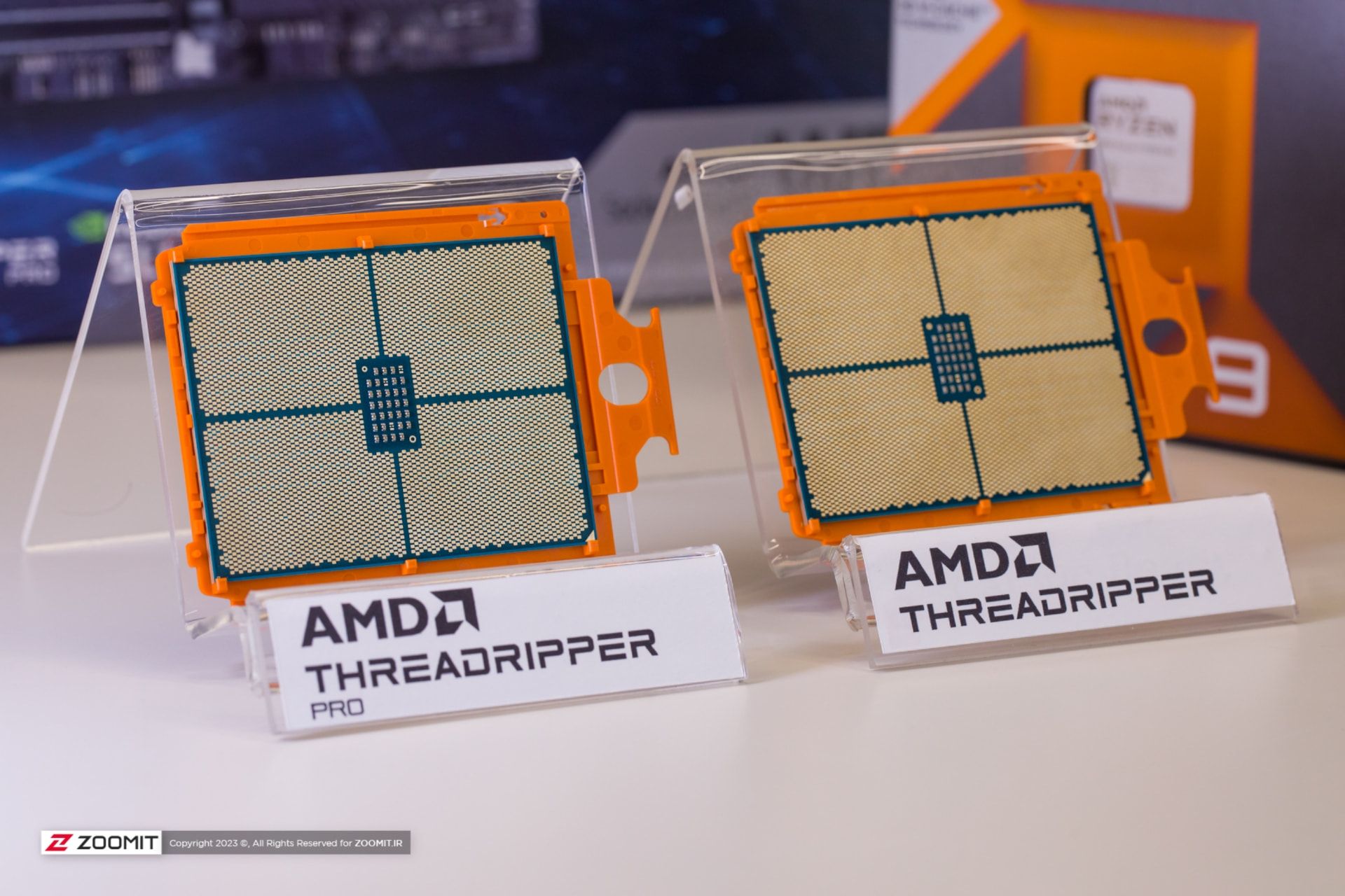 نمای پشت پردازنده AMD Threadripper 7980X و Threadripper Pro 7985WX