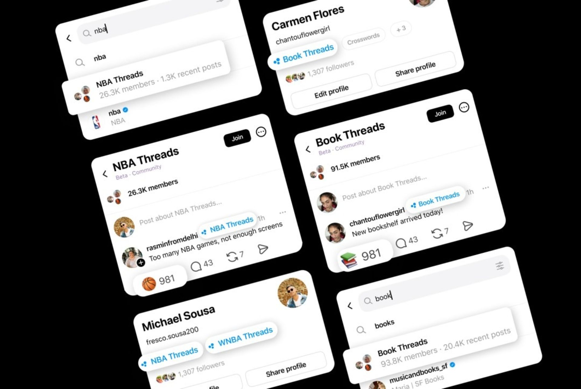 بخش‌های مختلف قابلیت Communities تردز 
