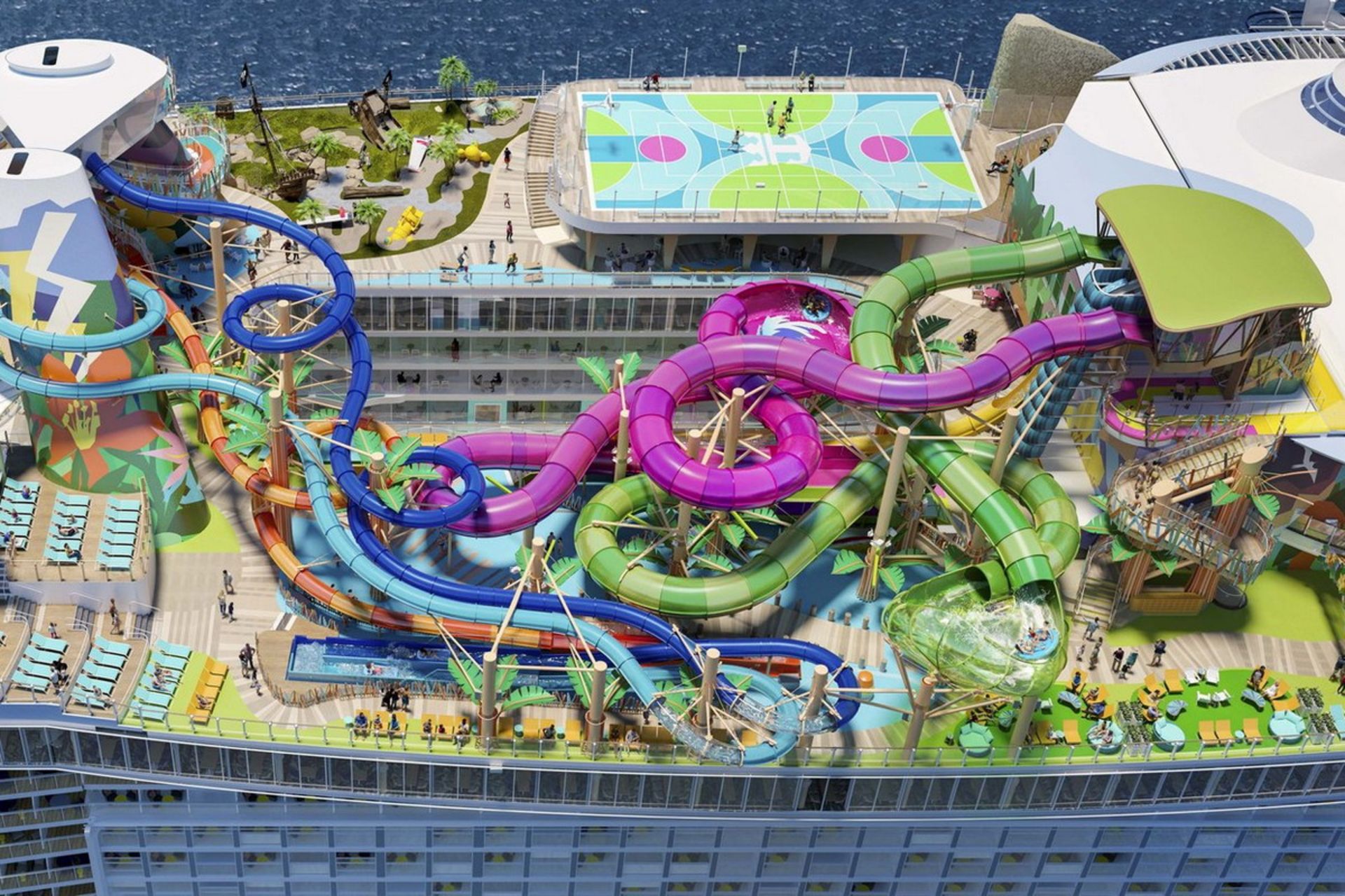 Thrill Island neighborhood on Icon of the Seas