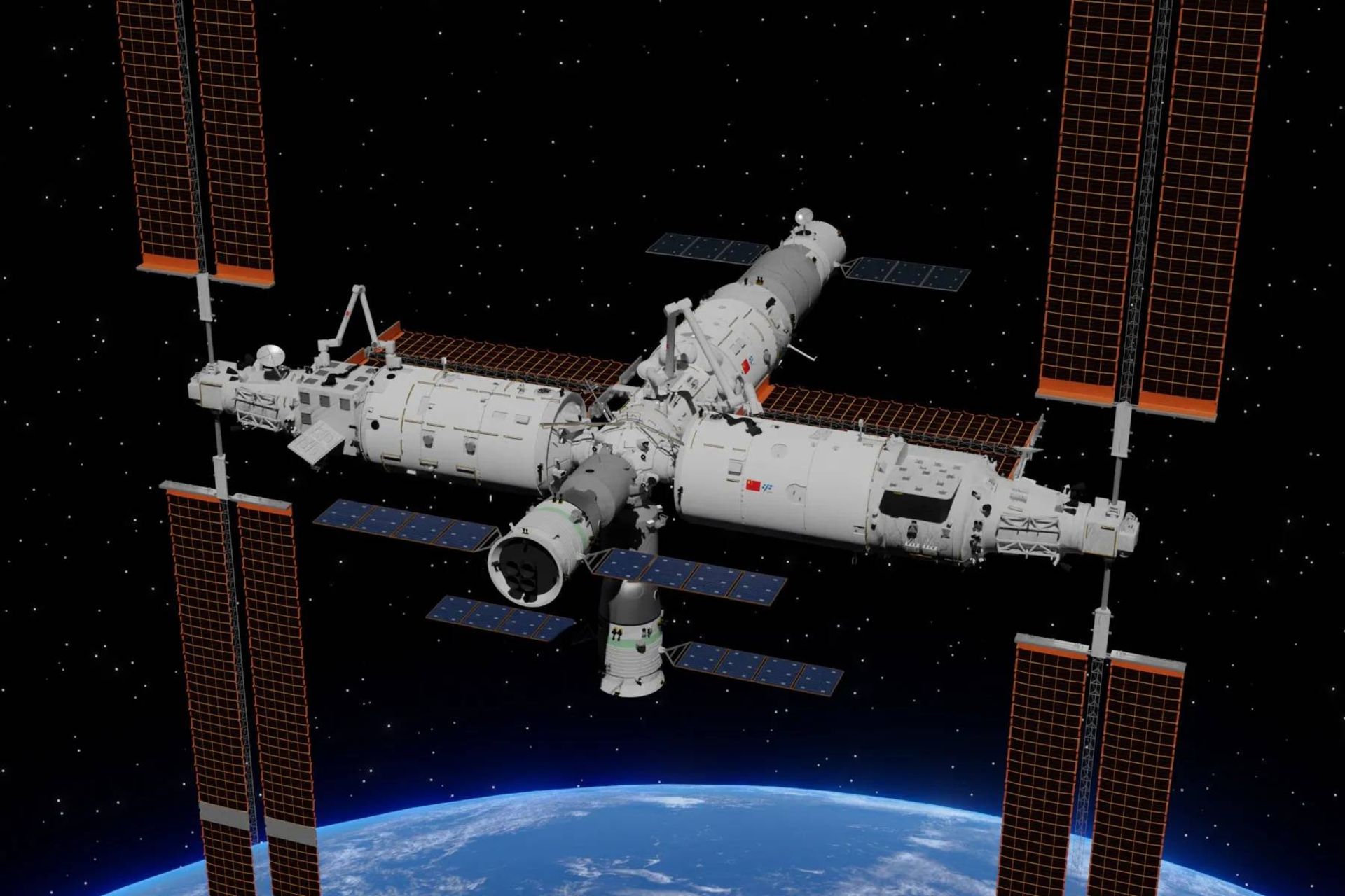 تصویر گرافیکی از ایستگاه فضایی تیانگونگ