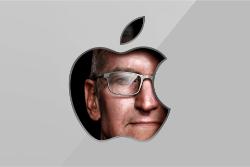 تیم کوک / Tim Cook در داخل لوگو اپل Apple