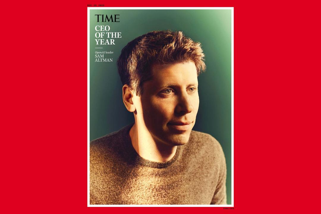 تصویر سم آلتمن / Sam Altman مدیرعامل OpenAI روی جلد مجله تایم