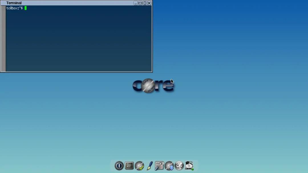 محیط گرافیکی توزیع لینوکسی Tiny Core Linux