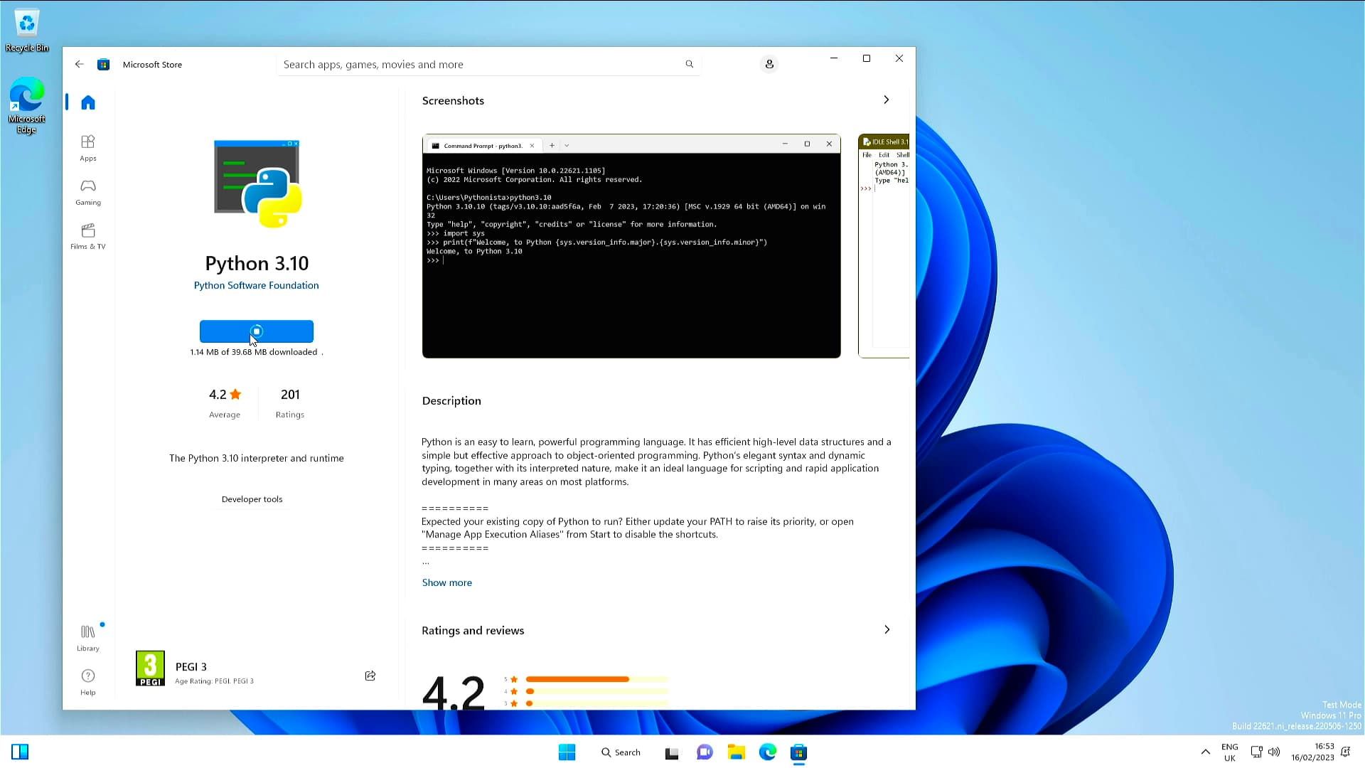 پایتون در سیستم عامل Tiny11 روی رزبری پای ۴