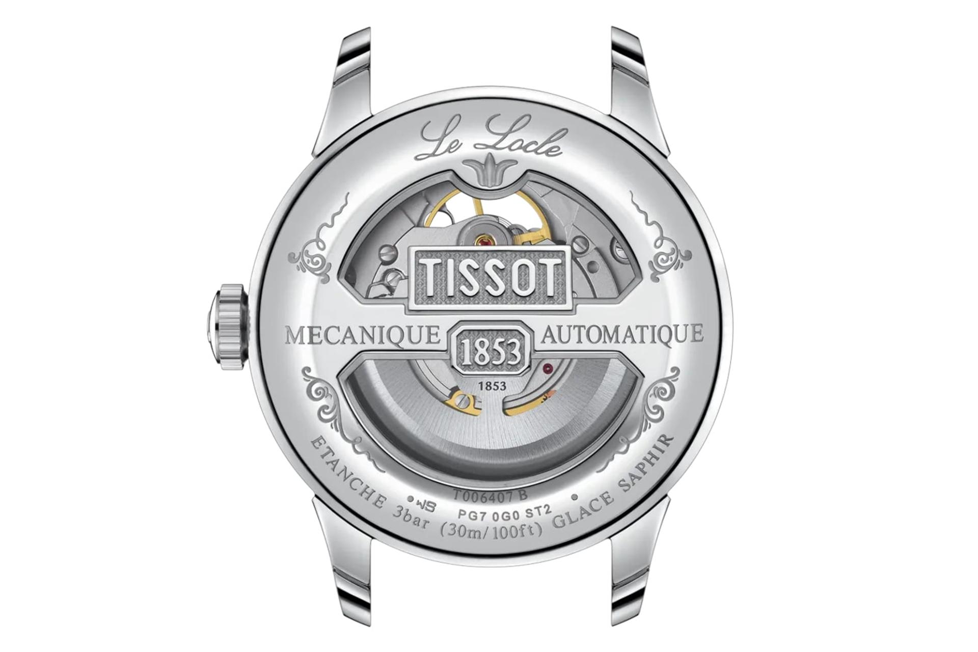 پشت ساعت مچی مردانه تیسوت Tissot Le Locle Open Heart 39.3mm T006.407.11.033.02