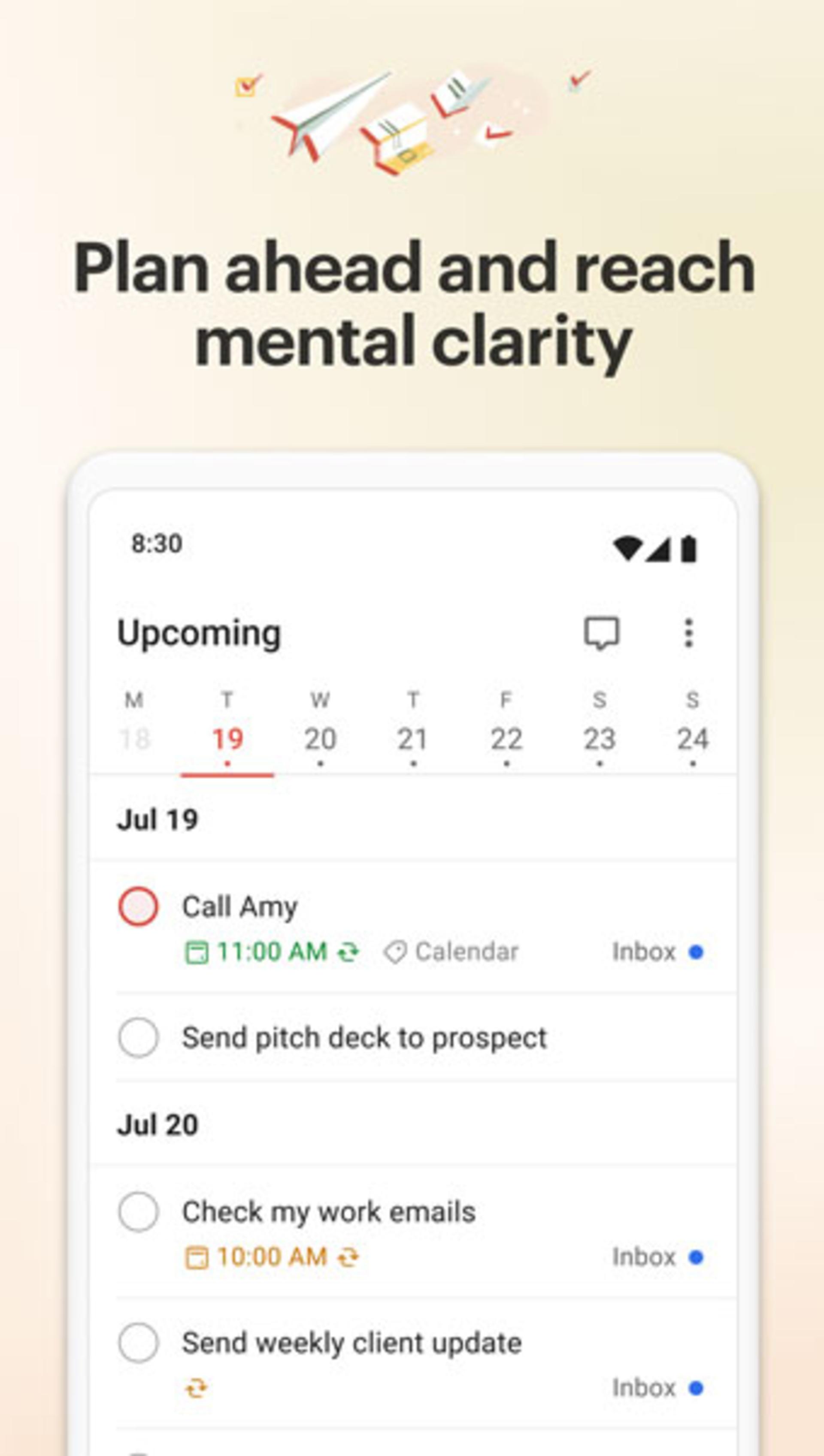 محیط برنامه‌ی Todoist