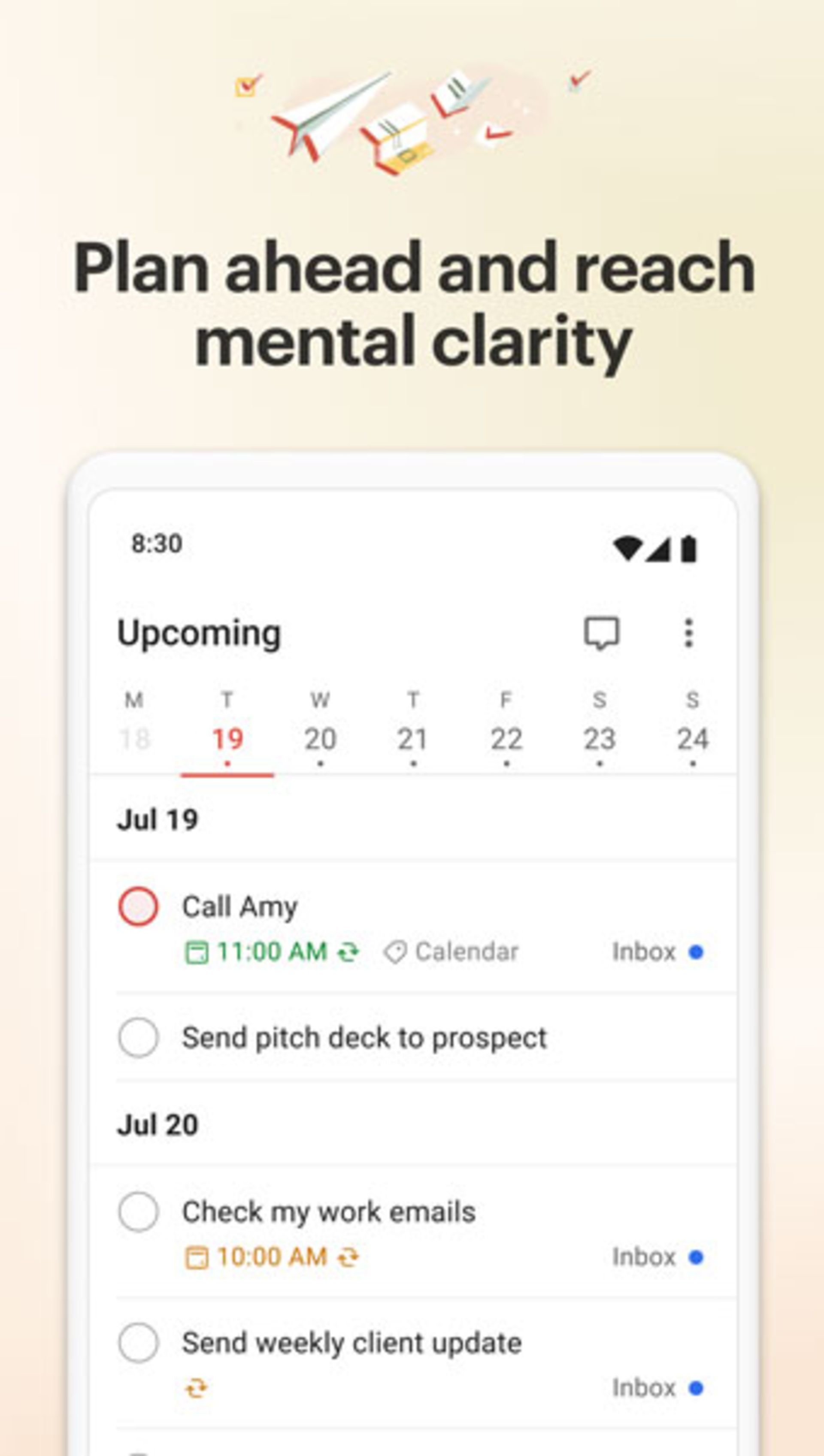 محیط برنامه‌ی Todoist