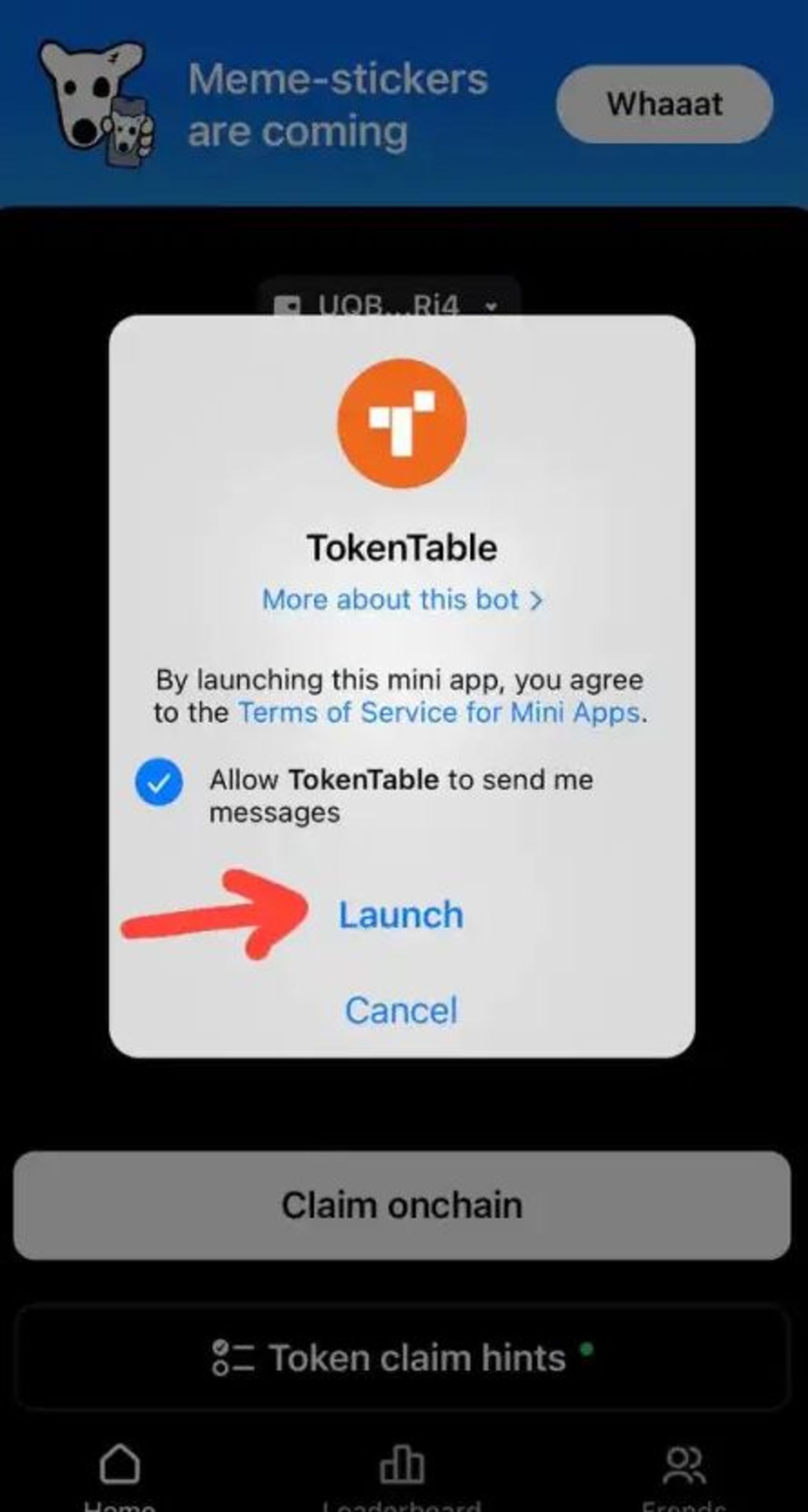 ورود به Token Table برای برداشت توکن داگز