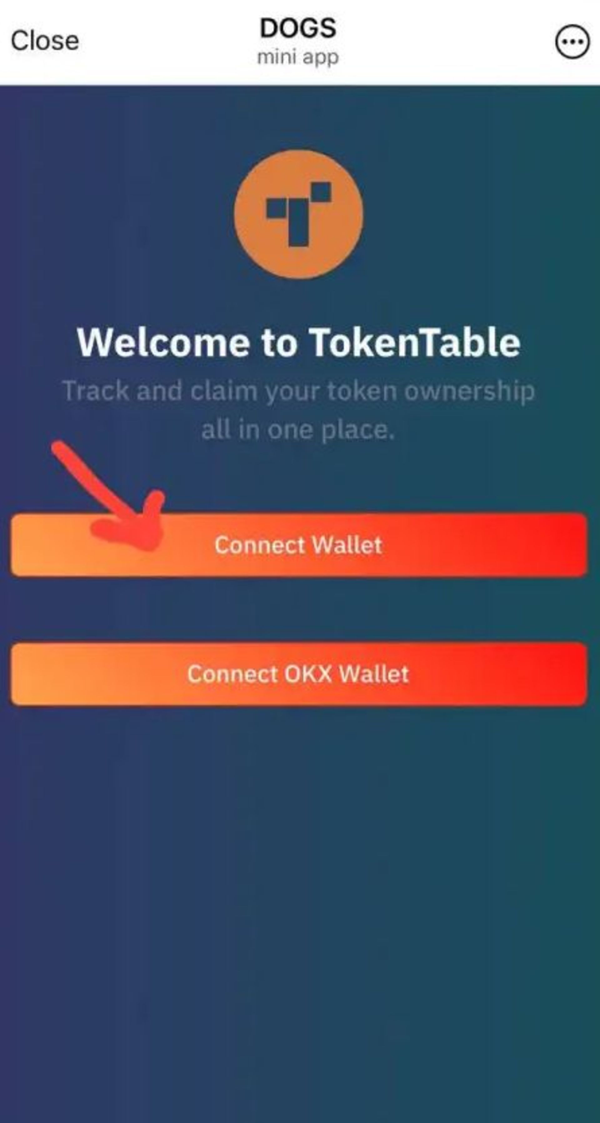 Token Table برای برداشت توکن داگز