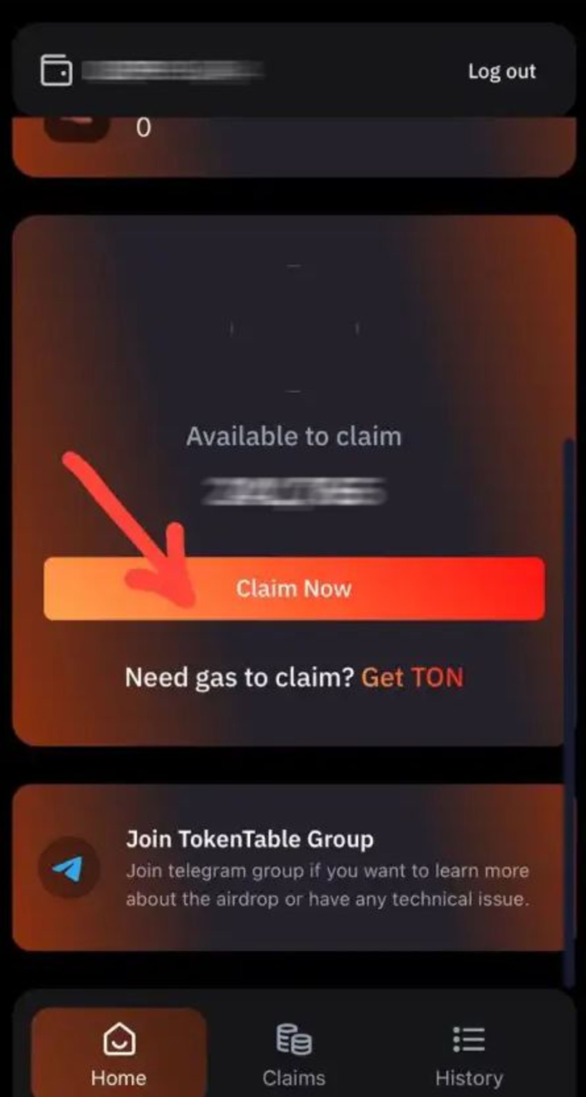 Token Table برای برداشت توکن داگز