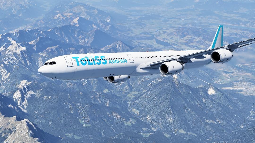 هواپیمای ایرباس A340 در آسمان