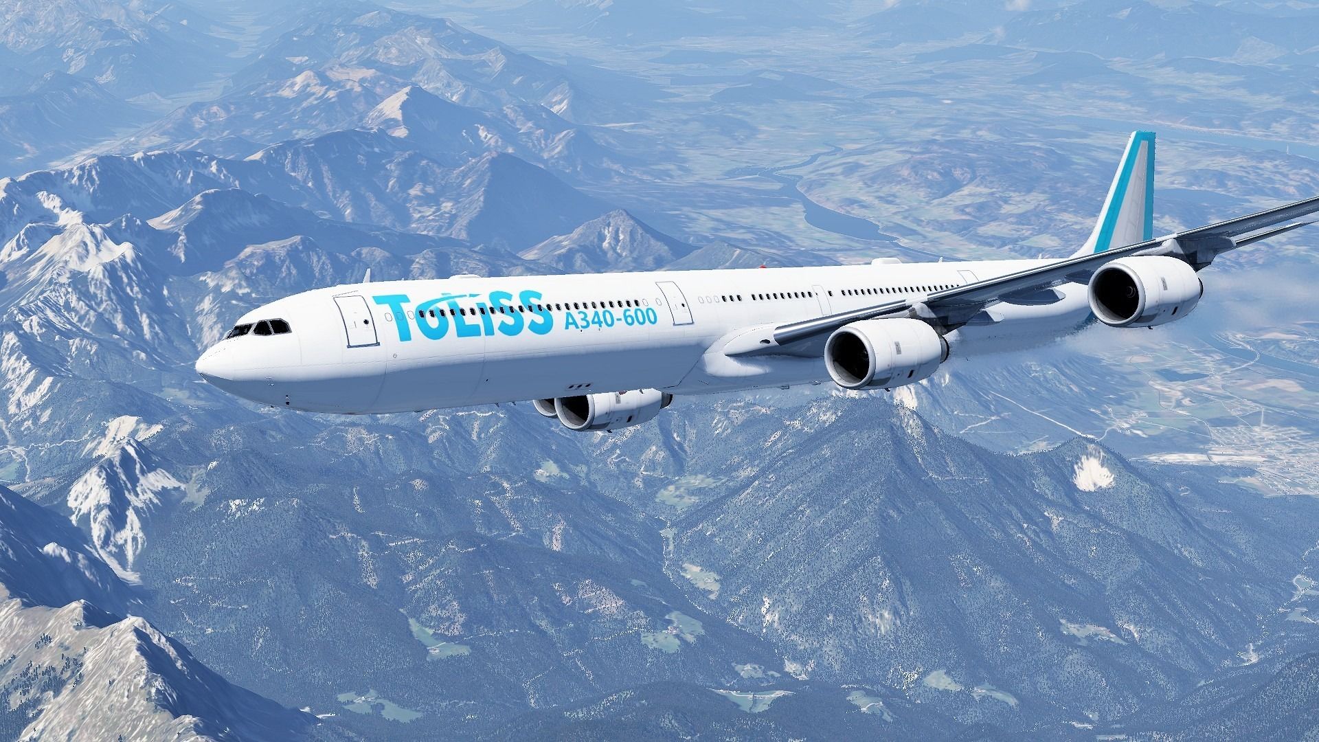 هواپیمای ایرباس A340 در آسمان