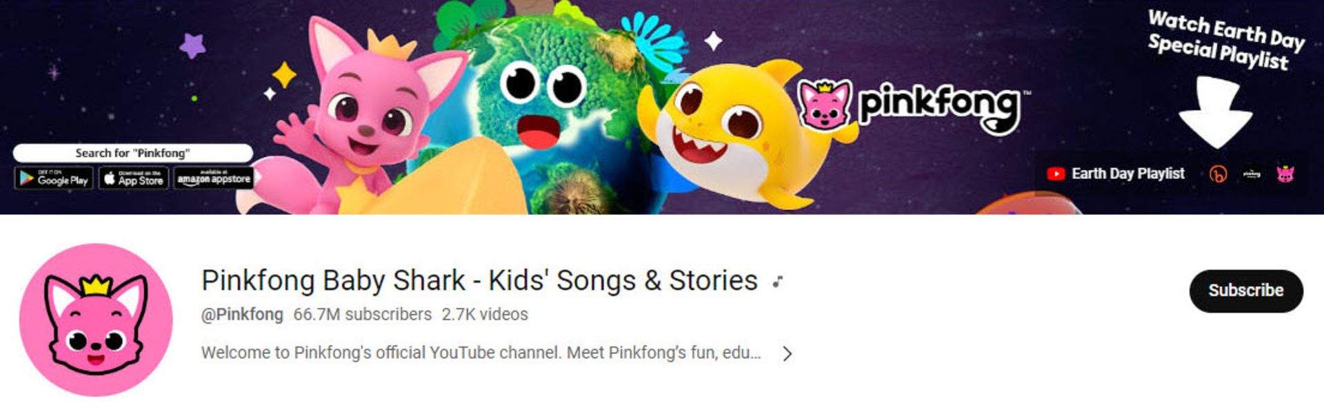 کانال یوتیوب Pinkfong Baby Shark