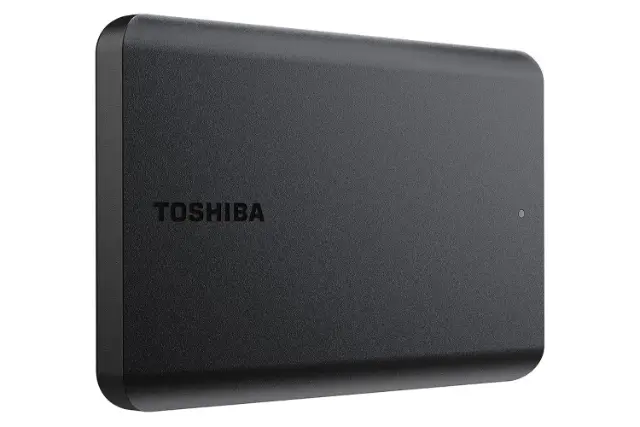 نمای سمت چپ هارد دیسک توشیبا Canvio Basics USB 3.0 ظرفیت 2 ترابایت