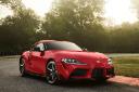 خودرو تویوتا سوپرا جی آر Toyota GR Supra نمای جلو و جانبی رنگ قرمز