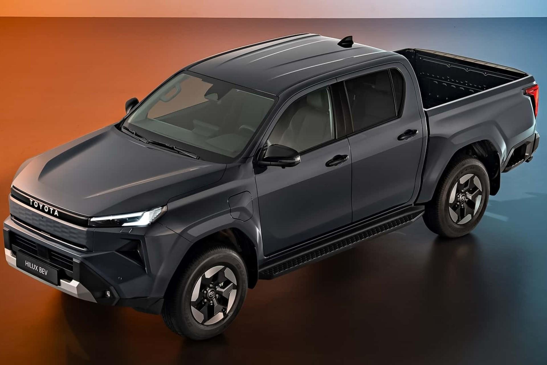 نمای سه‌چهارم جلو تویوتا هایلوکس ۲۰۲۶ از بالا