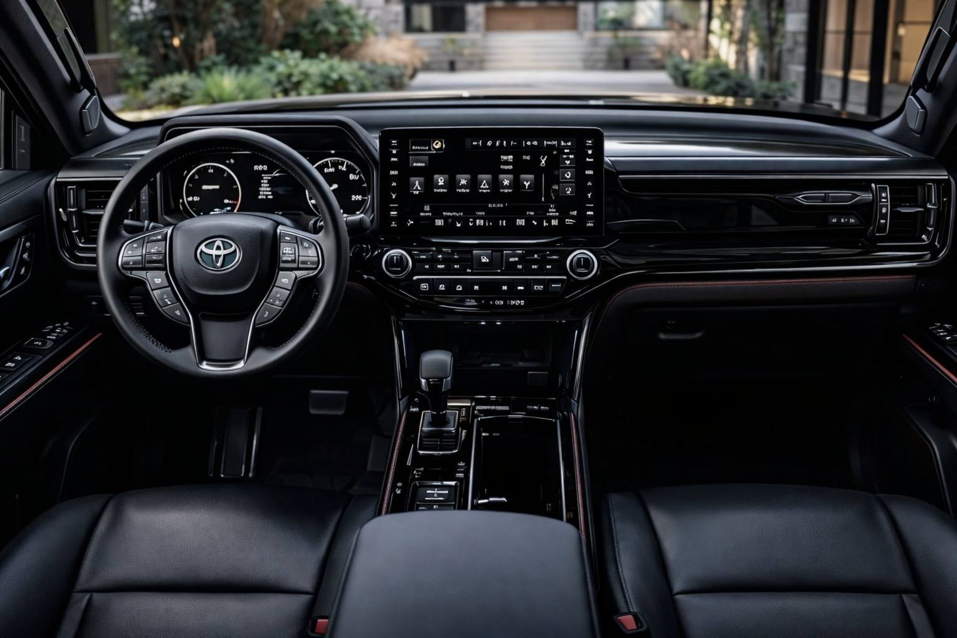 نمای داخل کابین خودرو تویوتا لندکروزر ۲۰۲۷ با هوش مصنوعی
