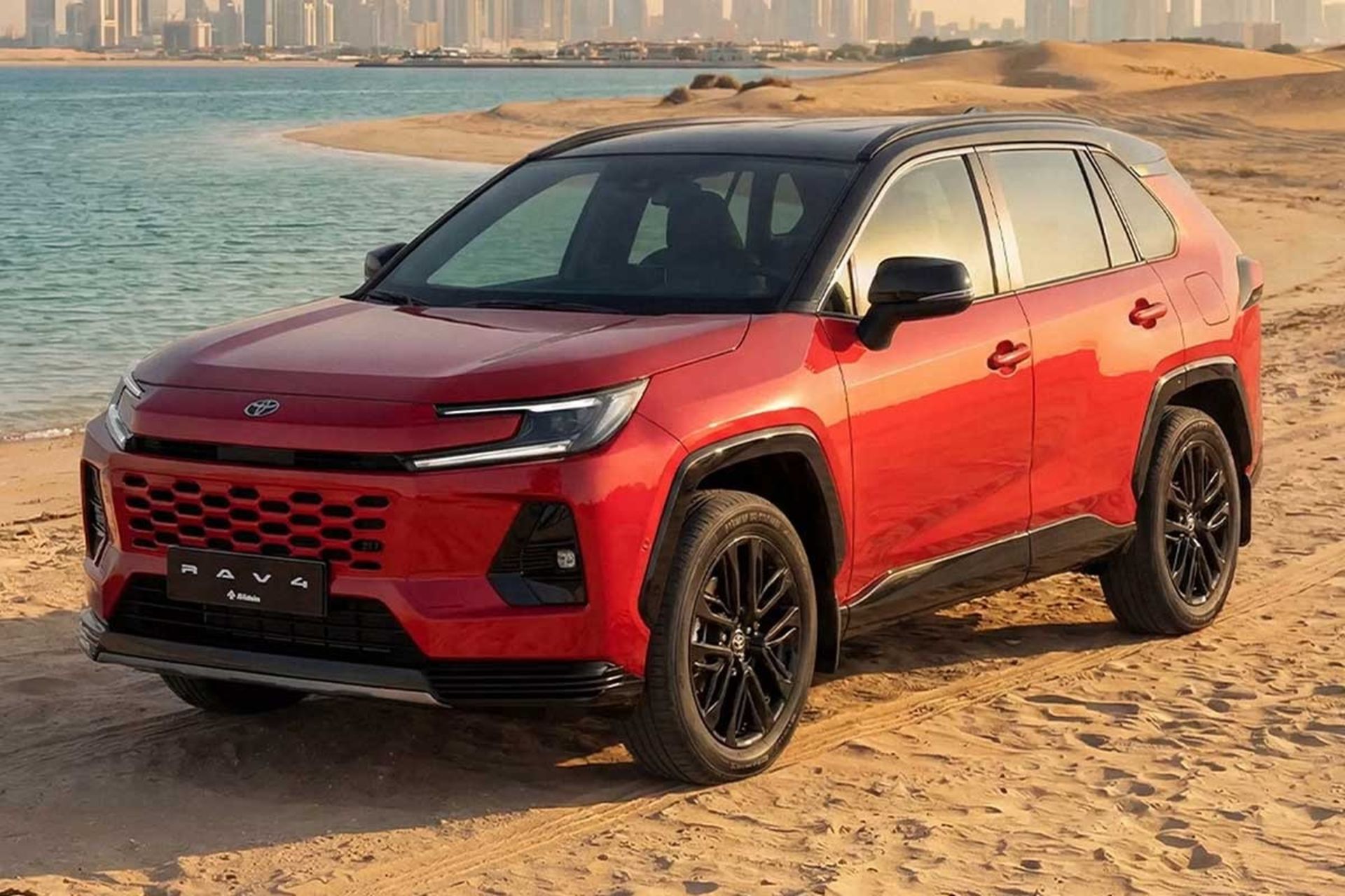 نمای سه‌چهارم جلو خودرو تویوتا راوفور