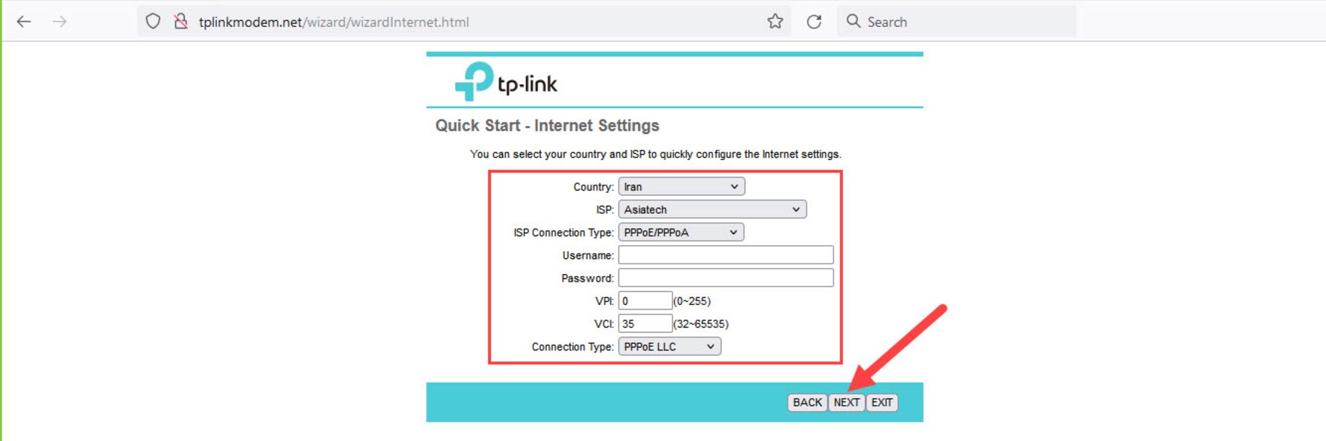 تنظیمات مودم تی پی لینک