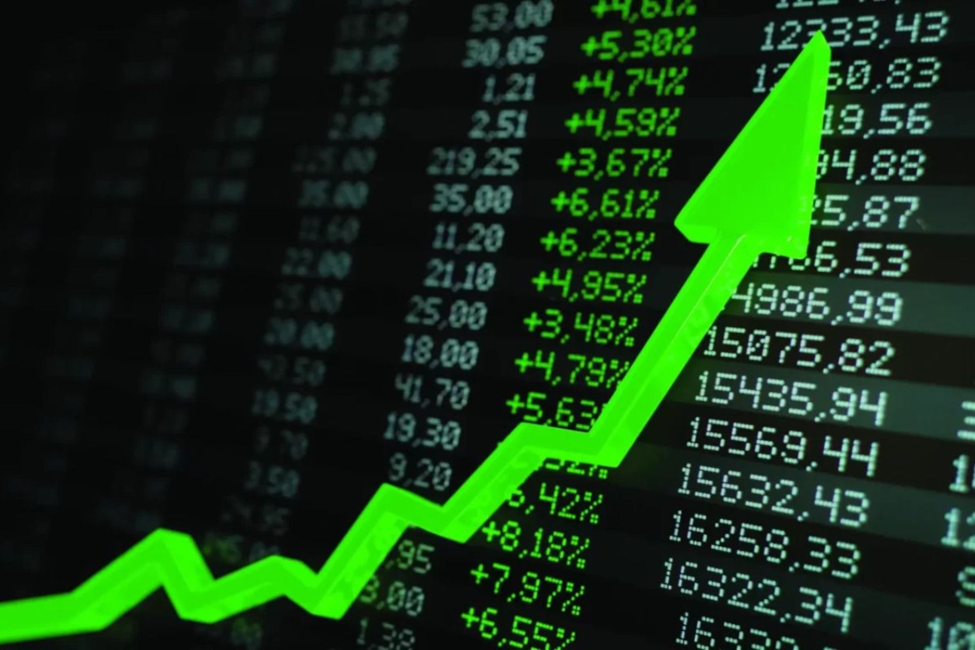 فلش رو به بالا با پس زمینه ترید رمزارز