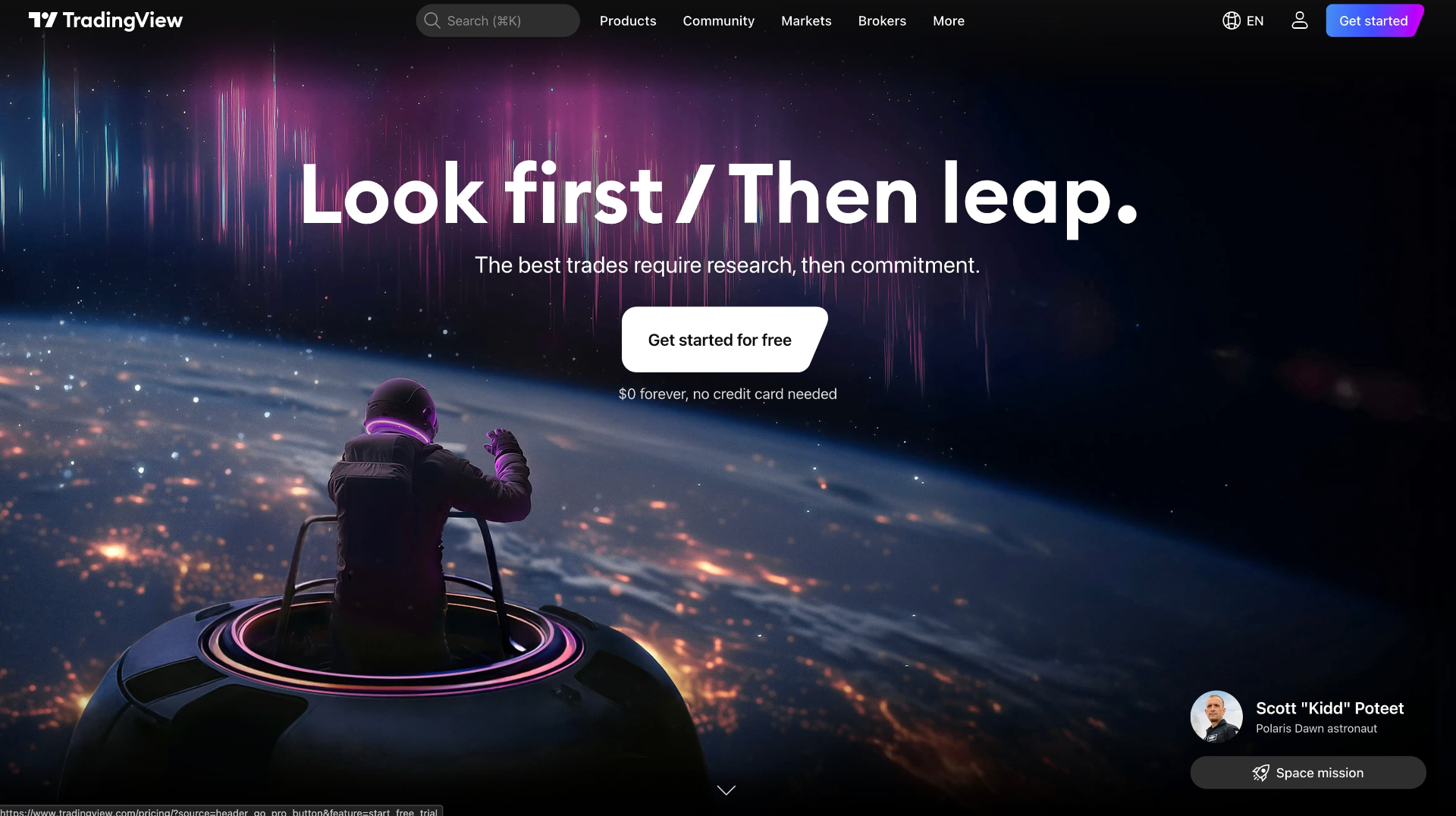 صفحه اصلی سایت TradingView