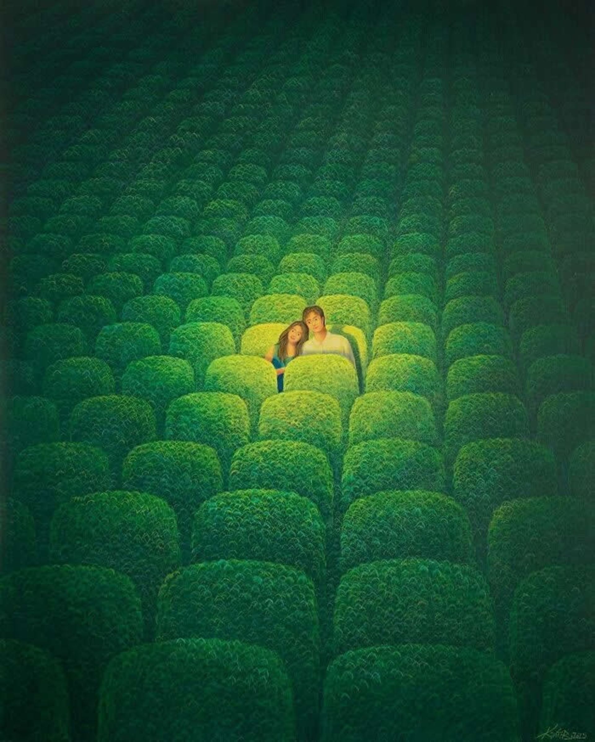دختر و پسری در فضای خیالی
