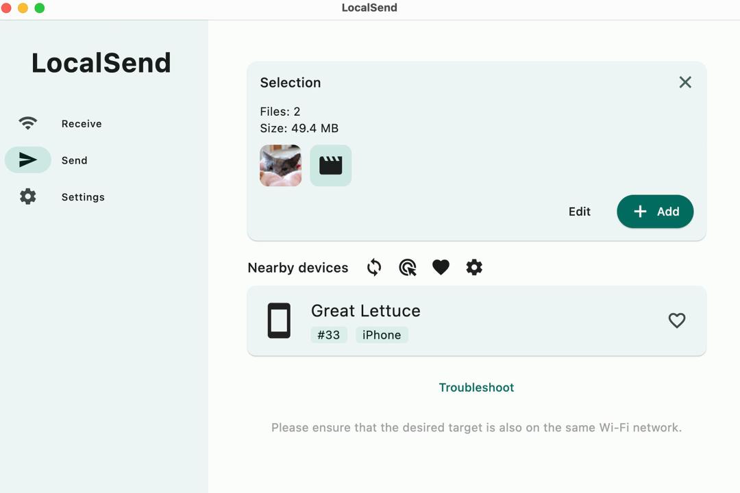 انتقال فایل از کامپیوتر به آیپد با LocalSend مرحله ۲