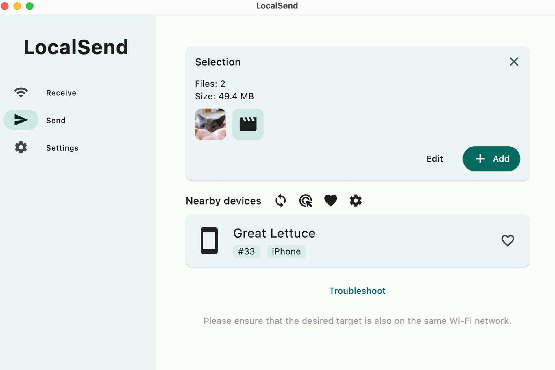انتقال فایل از کامپیوتر به آیپد با LocalSend مرحله ۲